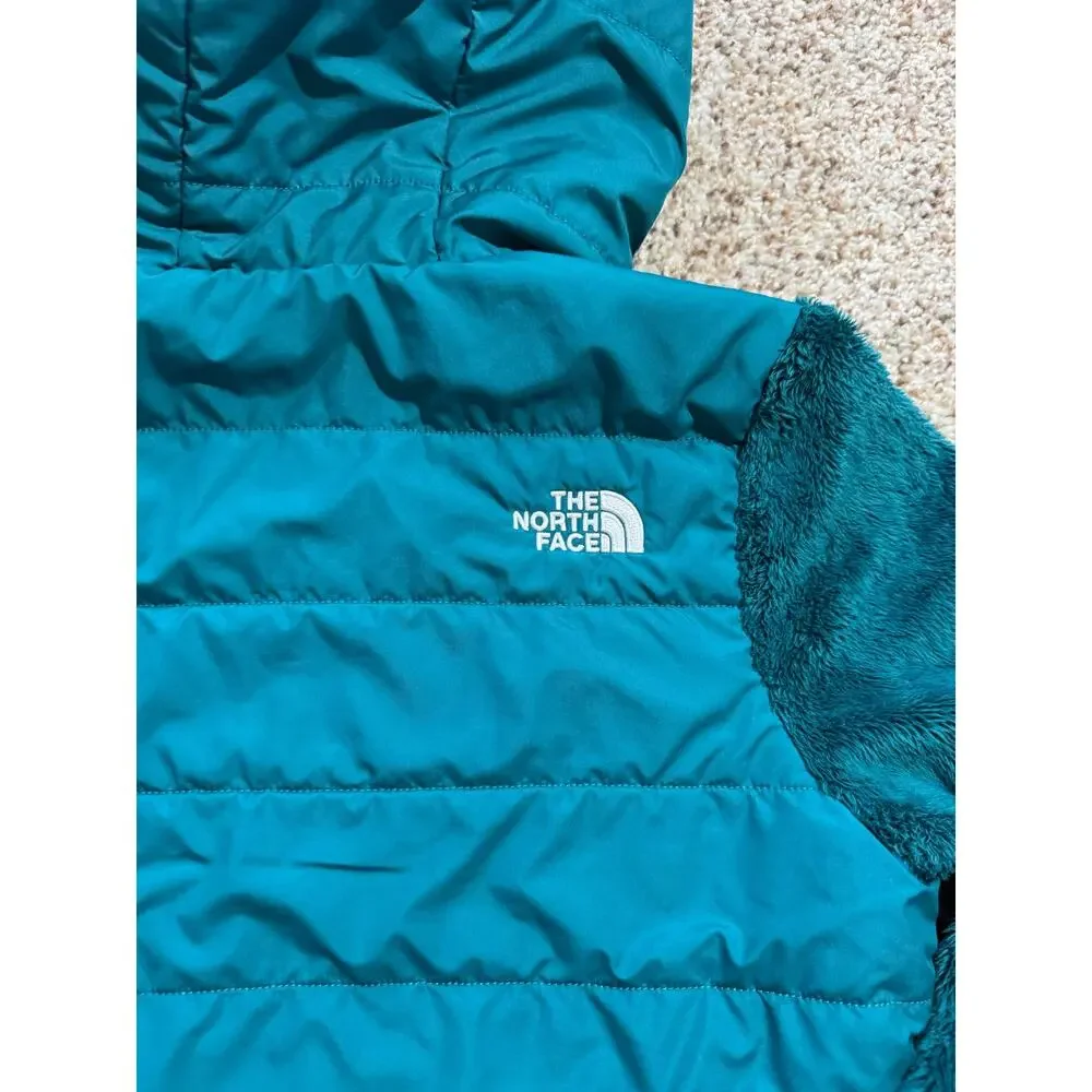 The North Face Girl's Mashup Hybrid Fleece Puffer Hooded Jacket Teal Size M/10